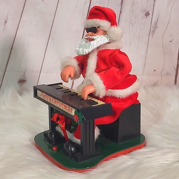 Vintage 90s Jazzy Piano Pals Santa Claus UNTESTED Christmas Animated Decor - Picture 10 of 16